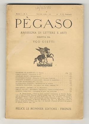 PÈGASO. Rassegna di lettere e arti diretta da Ugo Ojetti. Anno I. N. 6. Gennaio 1929.