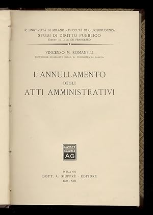 L'annullamento degli atti amministrativi.