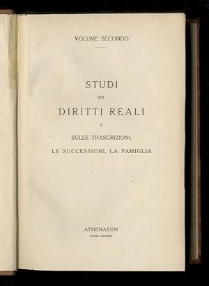 Studi sui diritti reali e sulle trascrizioni, le successioni, la famiglia.