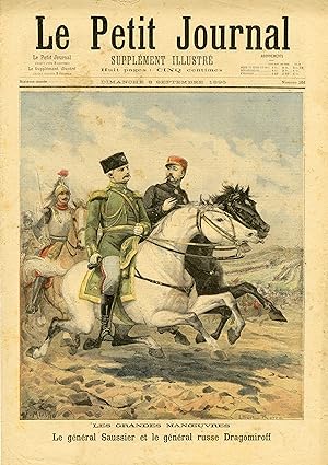 "LE PETIT JOURNAL N°251 du 8/9/1895" GRANDES MANOEUVRES DE 1895 : Le Général SAUSSIER et le Génér...