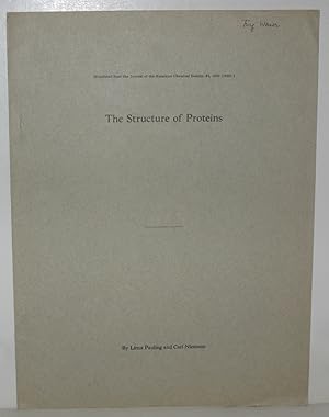 Immagine del venditore per The Structure of Proteins." Reprinted from the Journal of the American Chemical Society, vol. 61, 1939, pp. 1860-1867. venduto da Scientia Books, ABAA ILAB