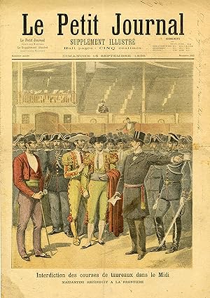 "LE PETIT JOURNAL N°252 du 15/9/1895" MAZZANTINI RECONDUIT A LA FRONTIÈRE (Interdiction des cours...