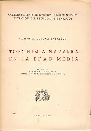 Seller image for Toponimia navarra en la Edad Media. Prlogo de Francisco Yndurin for sale by Boxoyo Libros S.L.