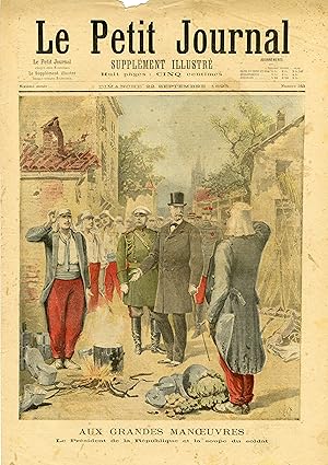 "LE PETIT JOURNAL N°253 du 22/9/1895" AUX GRANDES MANOEUVRES : Le Président de la République et l...