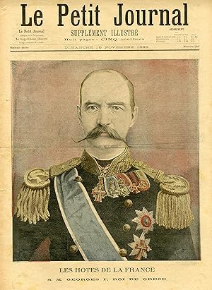 "LE PETIT JOURNAL N°260 du 10/11/1895" S.M. GEORGES 1er, ROI DE GRÈCE / MENELIK, NÉGUS D'ABYSSINIE