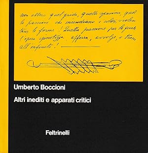 Image du vendeur pour Umberto Boccioni: altri inediti e apparati critici, mis en vente par L'Odeur du Book