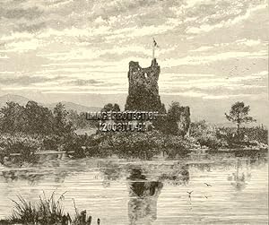 Ross Castle on the shores of Lough Leane in Killarney, County Kerry, Ireland,1881 Antique Print