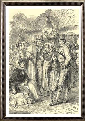 Typical Irish People in the 1800s,1881 Antique Print
