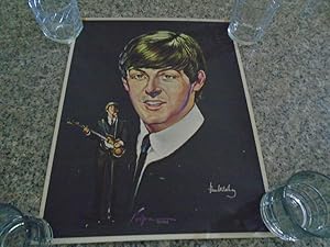 Rare Nems 1964 Paul McCartney Portrait Poster 18 x 14