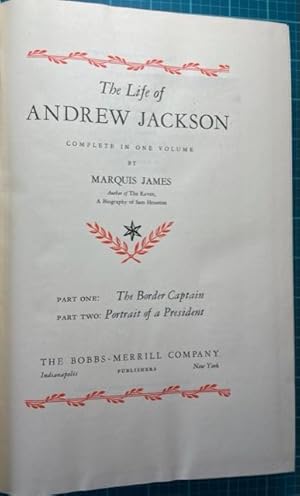 Seller image for THE LIFE OF ANDREW JACKSON; Complete in One Volume for sale by NorthStar Books