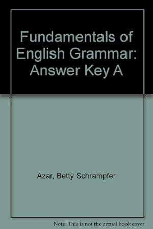 Seller image for Answer Key A (Fundamentals of English Grammar) for sale by WeBuyBooks