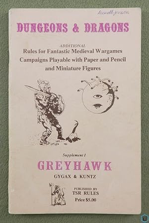 Seller image for Dungeons & Dragons Supplement I: Greyhawk - 4TH PRINT (OD&D) for sale by Wayne's Books