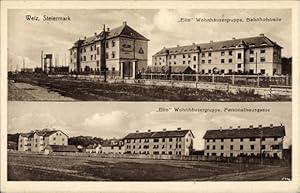 Ansichtskarte / Postkarte Weiz Steiermark, Elin Wohnhäusergruppe, Bahnhofstraße, Personalhausgasse