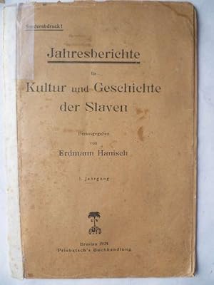 Bild des Verkufers fr bersicht ber die Literatur zur bhmisch-mrischen Kolonisation 1912-1924. zum Verkauf von Ostritzer Antiquariat