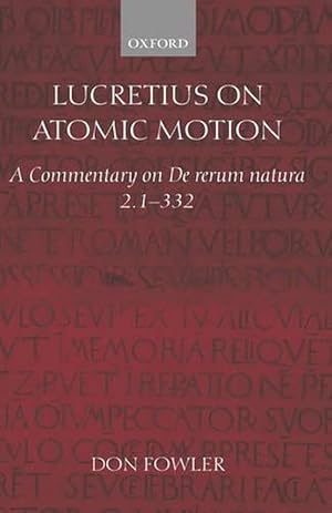 Bild des Verkufers fr Lucretius on Atomic Motion (Hardcover) zum Verkauf von Grand Eagle Retail