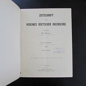 Bild des Verkufers fr Zeitschrift des Vereines Deutscher Ingenieure - Band XXXXIV / I. Halbband (Vierundvierzigster Jahrgang, Nr. 1 bis 26) zum Verkauf von Bookstore-Online