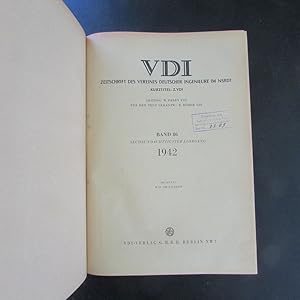 Imagen del vendedor de VDI - Zeitschrift des Vereines Deutscher Ingenieure im NSDBT (Kurztitel: Z. VDI) - Band 86 ( Sechsundachtzigster Jahrgang, Nr. 1 bis 52) a la venta por Bookstore-Online