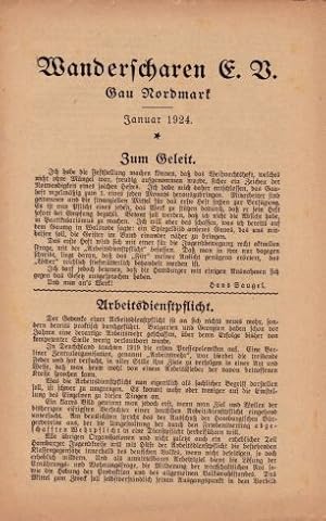 Wanderscharen E.V. Gau Nordmark. Konvolut von 5 Heften aus dem Jahrgang 1924.