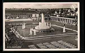 Bild des Verkufers fr Ansichtskarte Dsseldorf-Schlageterstadt, Grosse Reichsausstellung Schaffendes Volk 1937, Kleine Leuchtfontne zum Verkauf von Bartko-Reher