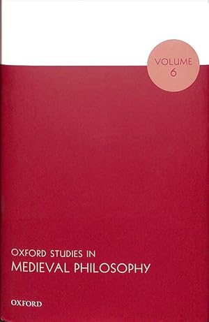 Imagen del vendedor de Oxford Studies in Medieval Philosophy Volume 6 (Hardcover) a la venta por Grand Eagle Retail