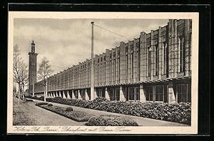 Ansichtskarte Köln, Ausstellung Pressa 1928, Rheinfront mit Pressa-Turm