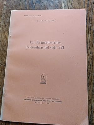 Bild des Verkufers fr LAS DESAMORTIZACIONES ECLESISTICAS DEL SIGLO XVI zum Verkauf von Librera Pramo