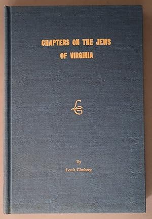 Bild des Verkufers fr Chapters on the Jews of Virginia, 1658-1900 zum Verkauf von Dale A. Sorenson