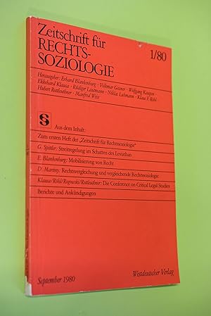 Zeitschrift für Rechtssoziologie Band 1/80