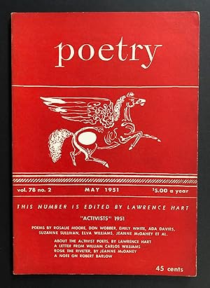 Image du vendeur pour Poetry, Volume 78, Number 2 (May 1951) - Activists 1951 Number mis en vente par Philip Smith, Bookseller