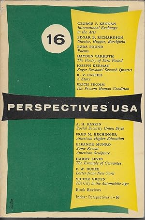 Bild des Verkufers fr Perspectives USA. Number Sixteen [16] Summer 1956 zum Verkauf von stephens bookstore