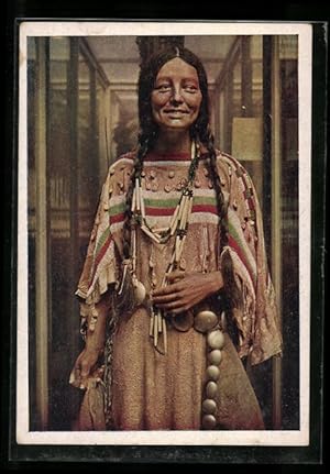 Ansichtskarte Radebeul, Karl-May-Museum, Gestalt einer jungen Schwarzfuss-Indianerin