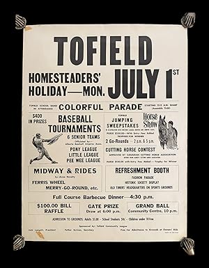 [Prairies] c. 1960 Tofield, Alberta "Homesteader's Holiday" Country Fair Poster