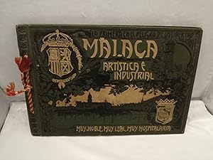 Imagen del vendedor de MLAGA ARTSTICA E INDUSTRIAL: Lujoso lbum de fotografas con un resumen histrico de la ciudad (edicin 1909, tapa dura) a la venta por Libros Angulo