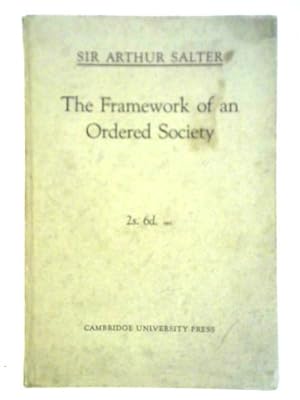Bild des Verkufers fr The Framework of an Ordered Society zum Verkauf von World of Rare Books