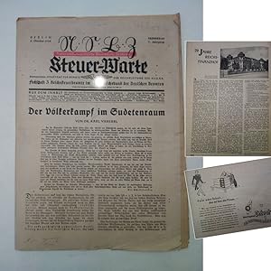 Imagen del vendedor de Steuer-Warte. Nationalsozialistische Beamten-Zeitung 7. Jahrgang Nr. 20 vom 2. Oktober 1938 * Z e r s c h l a g u n g d e r R e s t t s c h e c h e i a la venta por Galerie fr gegenstndliche Kunst