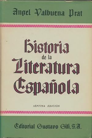 Seller image for Historia de la literatura espa?ola tomo 1 - Angel Valbuena Prat for sale by Book Hmisphres