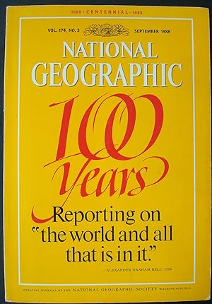 Imagen del vendedor de National Geographic: 100 Years: Vol 174, No 3: September 1988 a la venta por The Bark of the Beech Tree