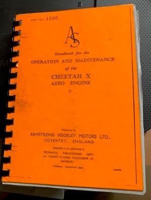 Image du vendeur pour Handbook For The Operation and Maintenance of The Cheetah X Engine mis en vente par Scorpio Books, IOBA