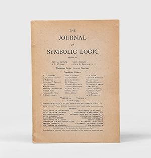 Bild des Verkäufers für A Completeness Theorem in Modal Logic". In: The Journal of Symbolic Logic, Volume 24, Number 1. zum Verkauf von Peter Harrington.  ABA/ ILAB.