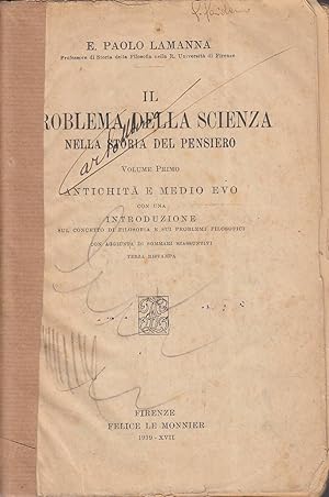 Seller image for Il problema della scienza nella storia del pensiero. Primo volume for sale by Laboratorio del libro