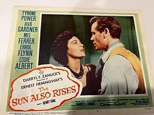 Seller image for THE SUN ALSO RISES: ORIGINAL LOBBY CARD, #2: TYRONE POWER, AVA GARDNER, AND ERROL FLYNN for sale by Abound Book Company