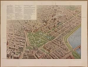 A Bird's Eye View of the Hotel, Theater, and Shopping Districts of Boston with Bank Directory and...