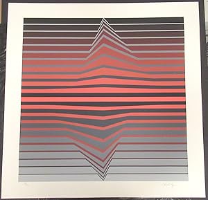 1990 Victor Vasarely Op Art Pencil Signed Serigraph