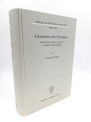 Bild des Verkufers fr Gesichter des Einzigen Max Stirner und die Anatomie moderner Individualitt zum Verkauf von Antiquariat Smock