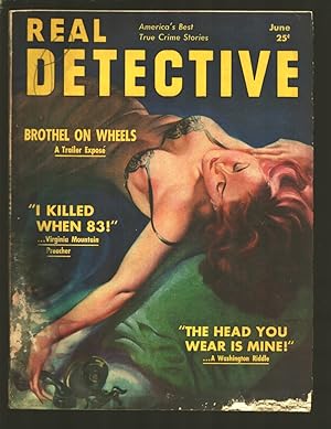 Real Detective 6/1939-E.K. Bergey spicy cover painting-Brothel On Wheels by Octavia Jenkins--Dyna...