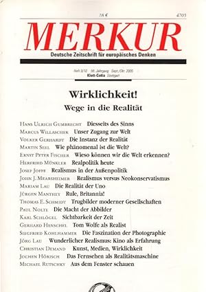 Bild des Verkufers fr Wirklichkeit! : Wege in die Realitt. Merkur ; 677/678 = Jg. 59, H. 9/10 zum Verkauf von Schrmann und Kiewning GbR