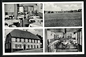 Bild des Verkufers fr Ansichtskarte Ramstein /Pfalz, Gasthaus, Pension u. Metzgerei Ernst Pletsch, Ortsansicht zum Verkauf von Bartko-Reher
