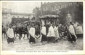 Bild des Verkufers fr Ansichtskarte / Postkarte Wien 1 Innere Stadt, Eucharistische Prozession 1912, Das Allerheiligste im Glas-Galawagen zum Verkauf von akpool GmbH