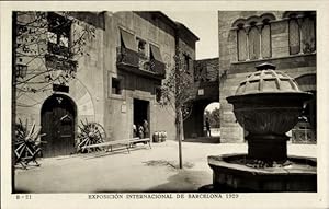 Ansichtskarte / Postkarte Exposicion Internacional de Barcelona 1929, Plaza de la Fuente, Pueblo ...