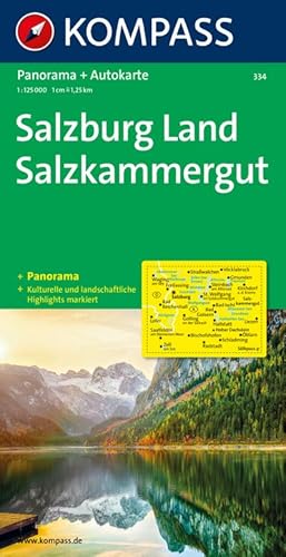 Bild des Verkufers fr Kompass Panorama-Karten, Salzburg, Salzkammergut: mit Panorama (KOMPASS Autokarte, Band 334) zum Verkauf von buchversandmimpf2000